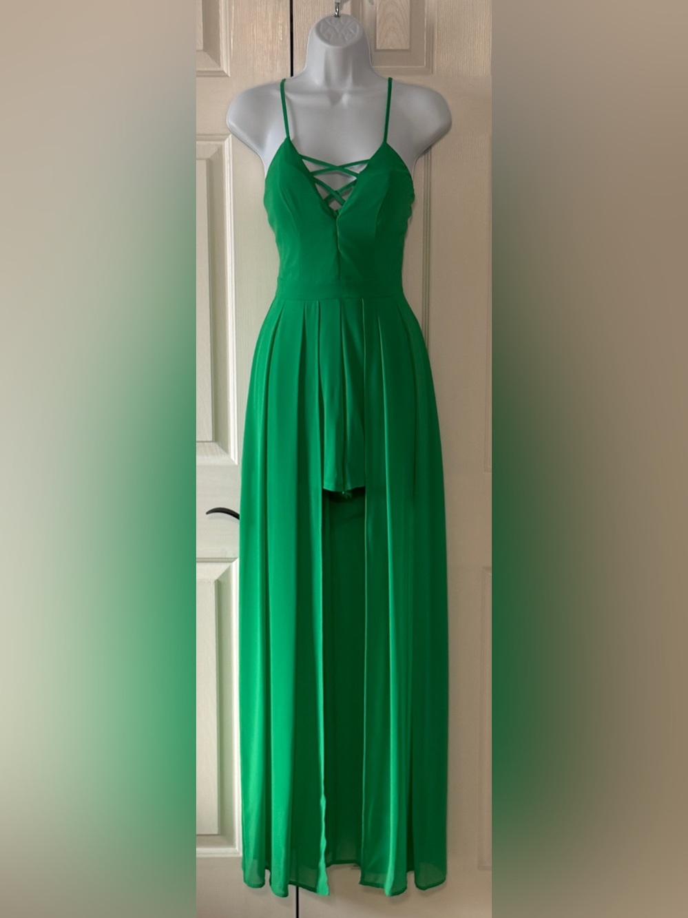 Miss Avenue Emerald Green Maxi Romper Dress Size Small